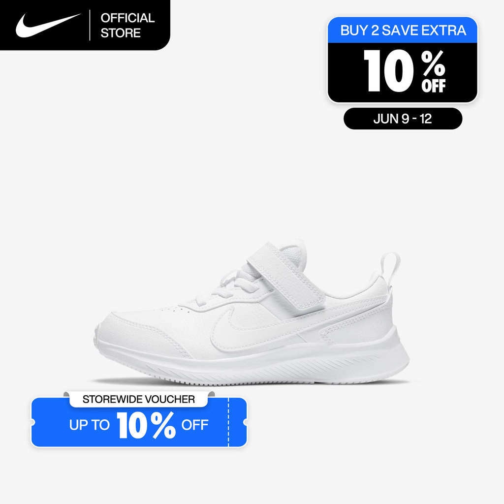 Nike Younger Kids' Varsity Leather Shoes - White [CN9393-101]