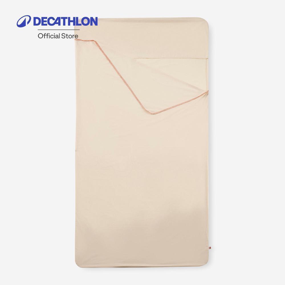 Decathlon Comfort Cotton Bag Liner For Sleeping Bag ซับในผ้าฝ้ายเพิ่มความสบายสำหรับถุงนอน - Beige