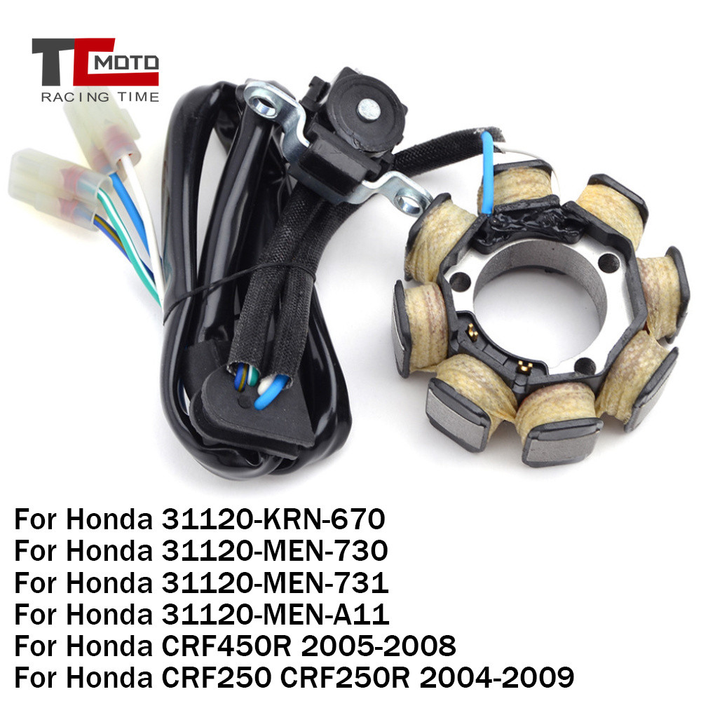 รถจักรยานยนต์ Stator Coil 8 เสาสําหรับ Honda CRF250 CRF450R 2005-2007 CRF450R 31120-MEN-730 31120-ME