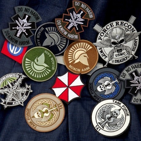 ยุทธวิธีปัก Hook Loop Patch ชุด Featuring Task Force 141 Force Recon และ Molon Labe Motives สําหรับก