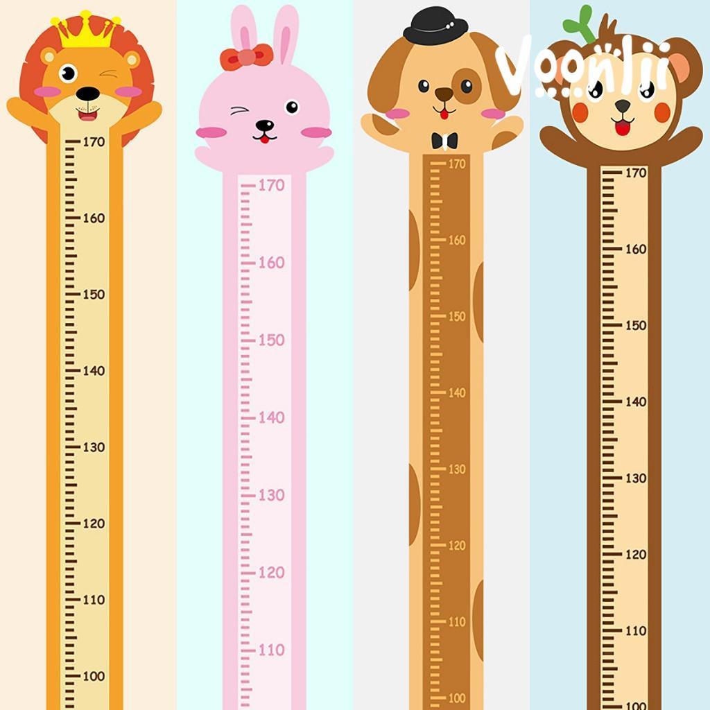 สติ๊กเกอร์วัดส่วนสูงแบบติดผนัง ลายสัตว์ ติดง่าย แผ่นวัดส่วนสูง 170 cm