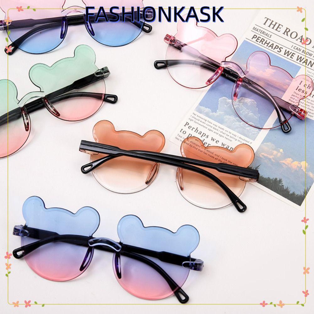 IFASHIONKA การ์ตูนหมี,แว่นกันแดดเด็ก PC UV375,หมีน้อยGradient Party แว่นตาสําหรับชายหญิง