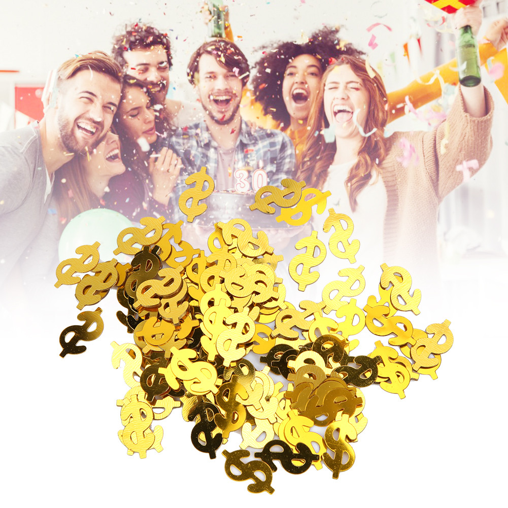 Yuhenshop 60g โยน Confetti Dollar Sign รูปตาราง Scatters งานแต่งงานครบรอบ Baby Bride Shower