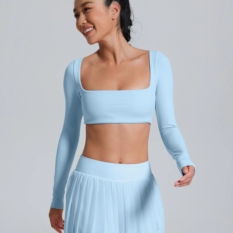 Anran เสื้อยืดแขนยาว เข้ารูป ออกกำลังกาย-โยคะ-วิ่ง thumbnail 7