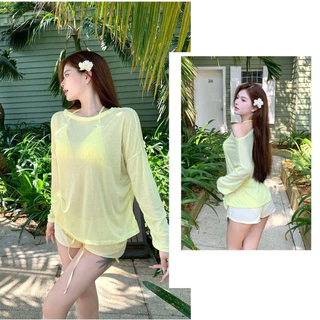 AP Stores6207 เสื้อแขนยาว กันแดด เซ็กซี่ ชายหาด น้ำหนักเบา ใส่สบ่ย เนื้อผ้าระบายอากาศ มีหลายสีให้เลือก พร้อมส่ง