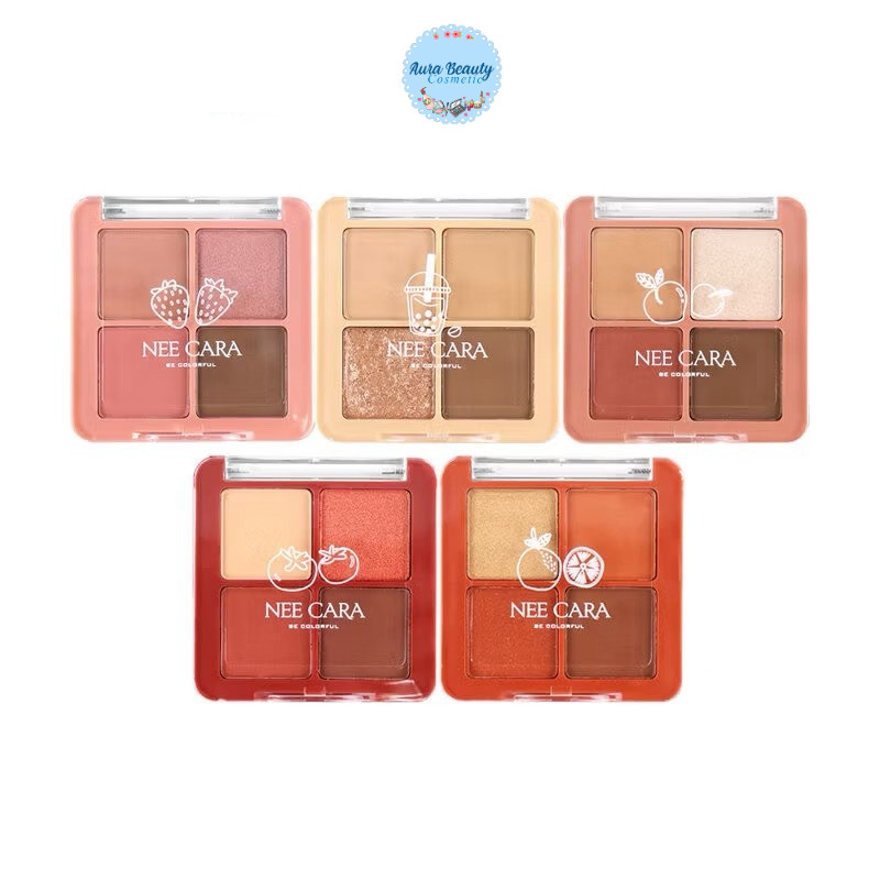 Nee Cara Mini Fruits Eyeshadow Palette N319 อายแชโดว ผลไม้ โฟว์เฉด อายแชโดว์ พาเลท มินิ ทาตา