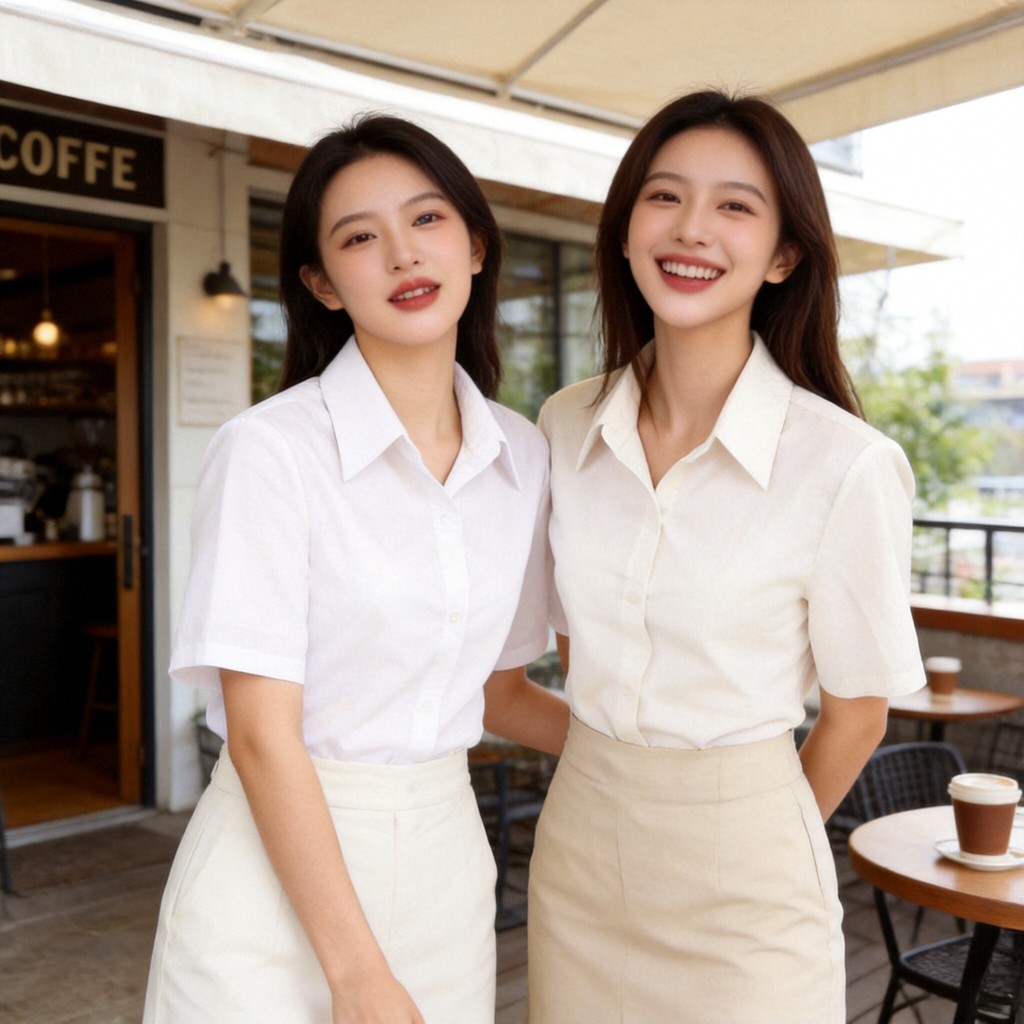เสื้อเชิ้ตแขนสั้นสีขาว ใส่คลุมบิกินี่ ไปทะเล