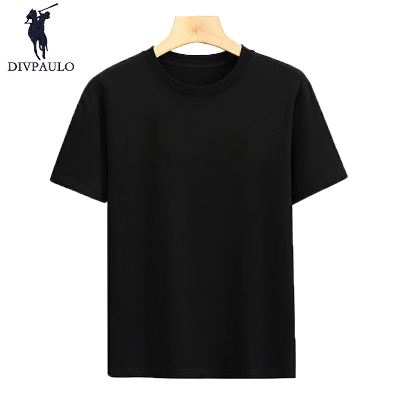 DIVPAULO 1901-GB t-shirt เสื้อยืดคอกลมสีพื้น ผ้านุ่มพิเศษ ไม่ย้วย ไม่หด ระบายอากาศดี ไม่ขึ้นขุย