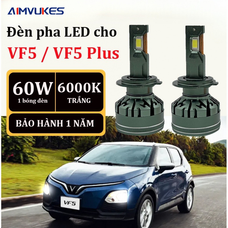 ไฟหน้า LED เฉพาะ 2 หลอดสําหรับซ็อกเก็ต VF5/VF5 Plus H7 ความจุ 60W/bulb - สีขาว IMIVUKES