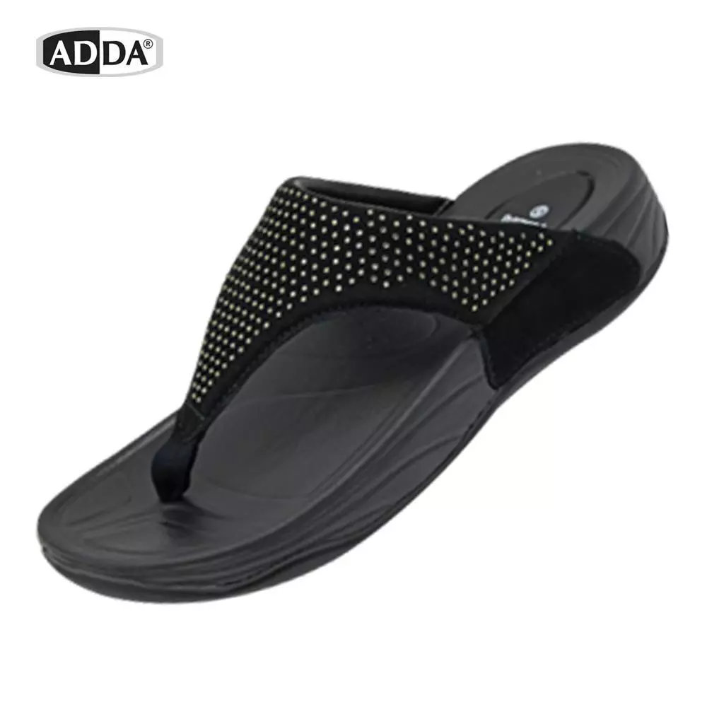 ADDA รุ่น 31J6G-W1 Size 4–7 สายคาดแต่งคริสตัล พื้นรองเท้าดีไซน์ นุ่ม ใส่สบาย เดินทั้งวันก็ยังมั่นใจ