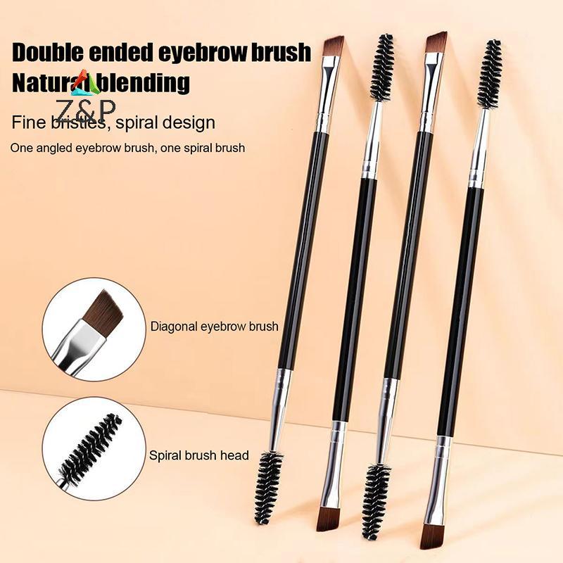 Z&P Double-ended Eyebrow Eyeliner แปรงสําหรับผู้หญิงเครื่องมือแต่งหน้าขนตา Lash Curl เกลียวมุม Brow Powder COD