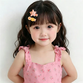 กิ๊บติดผมลายดอกไม้และดาว เหมาะสำหรับเด็กผู้หญิง อ่อนโยนต่อเส้นผมและช่วยจัดทรงผมหน้าม้าได้ดี