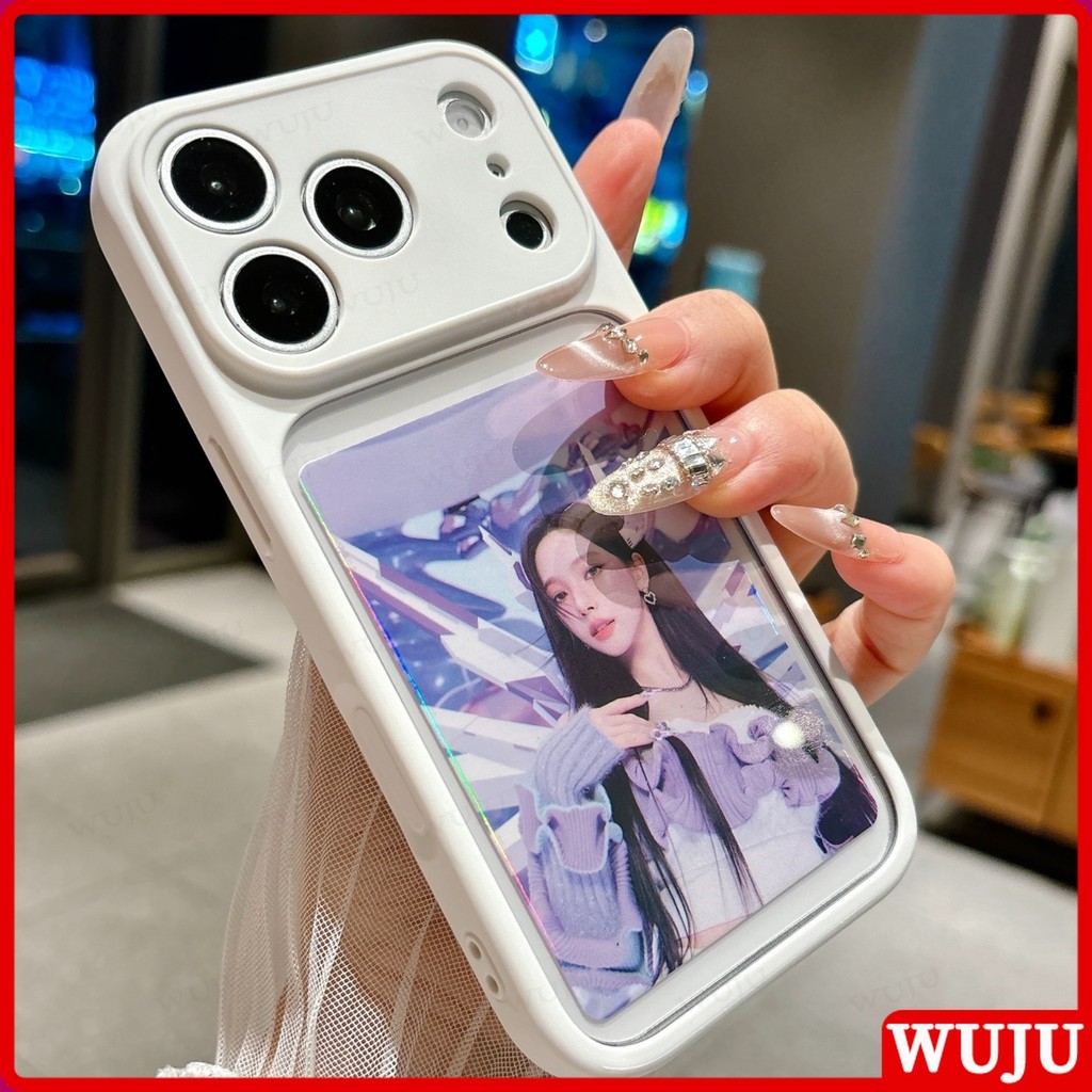 WUJU Photocard Display Minimalist Case เข้ากันได้กับ IPhone 17 16 15 14 13 12 11 Pro Max พร้อม Drop-proof และ Dust-proof และ Anti-yellowing Design