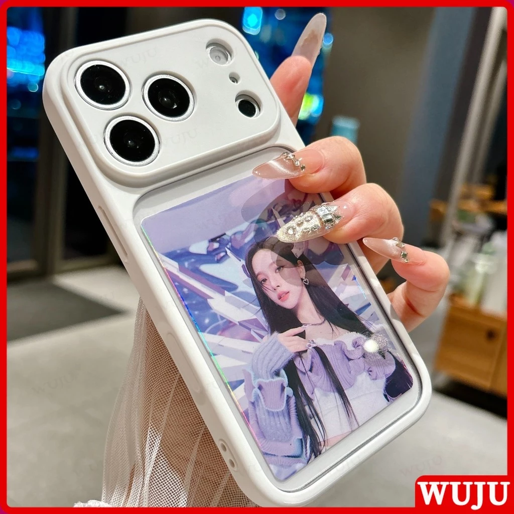 WUJU Photocard Display Minimalist Case เข้ากันได้กับ IPhone 17 16 15 14 13 12 11 Pro Max พร้อม Drop-proof และ Dust-proof และ Anti-yellowing Design
