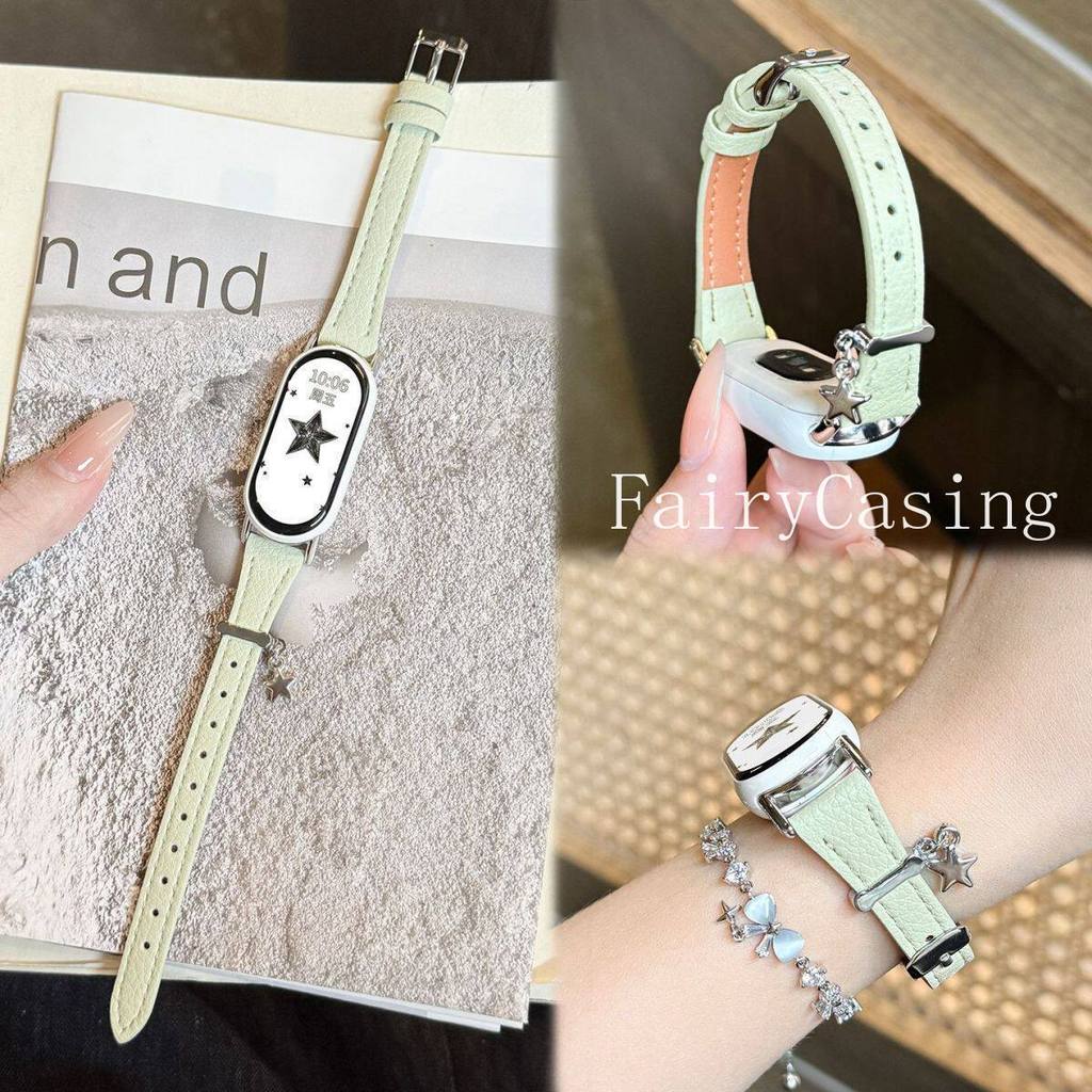 สายหนังลายลิ้นจี่สําหรับ เสี่ยวหมี่ ไมล์ วงดนตรี 11 10 9 8 7 6 5 4 3 สําหรับ เรดมี่ นาฬิกา 6 5 4 สร้อยข้อมือเปลี่ยนสายนาฬิกา