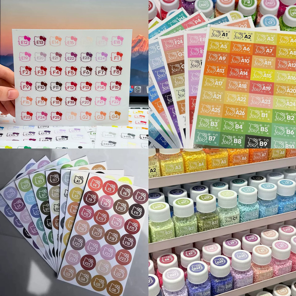 MARD Cat Color Match Puffy Paint Stickers 221-295 Color Chart Fusion Organizer ป้ายกันน้ํา