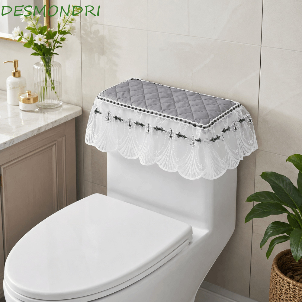 ผ้าคลุมถังน้ําห้องน้ํา DESMNDRI, ผ้าคลุมห้องน้ําแบบถอดได้วินเทจ, Universal Type Dust-proof Court Style Jacquard Lace Toilet Closestool Cover Four-Season