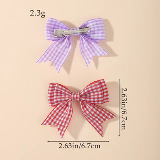 2 ชิ้นสาวคลิปผมน่ารักริบบิ้น Bowknot สําหรับเด็ก Handmade Bows Hairpin Barrettes Headwear เด็กอุปกรณ์เสริมผม