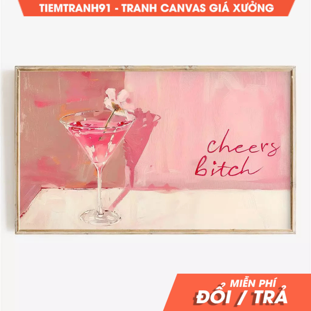 ภาพวาดติดผนัง, Frame Tv Art Pink Birthday Party, หรือ Bacherorette Tv, Aesthetic Martini Cock, ฟรีแข