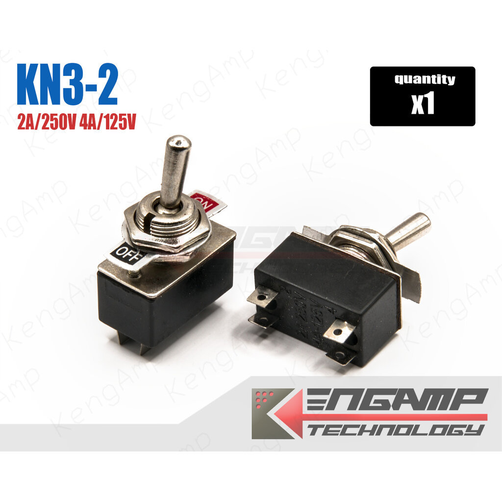 (มีตัวเลือก) [SW] Toggle Switch KN3-2 สวิตซ์โยกขนาดกลาง 4ขา 2A/250V 4A/125V