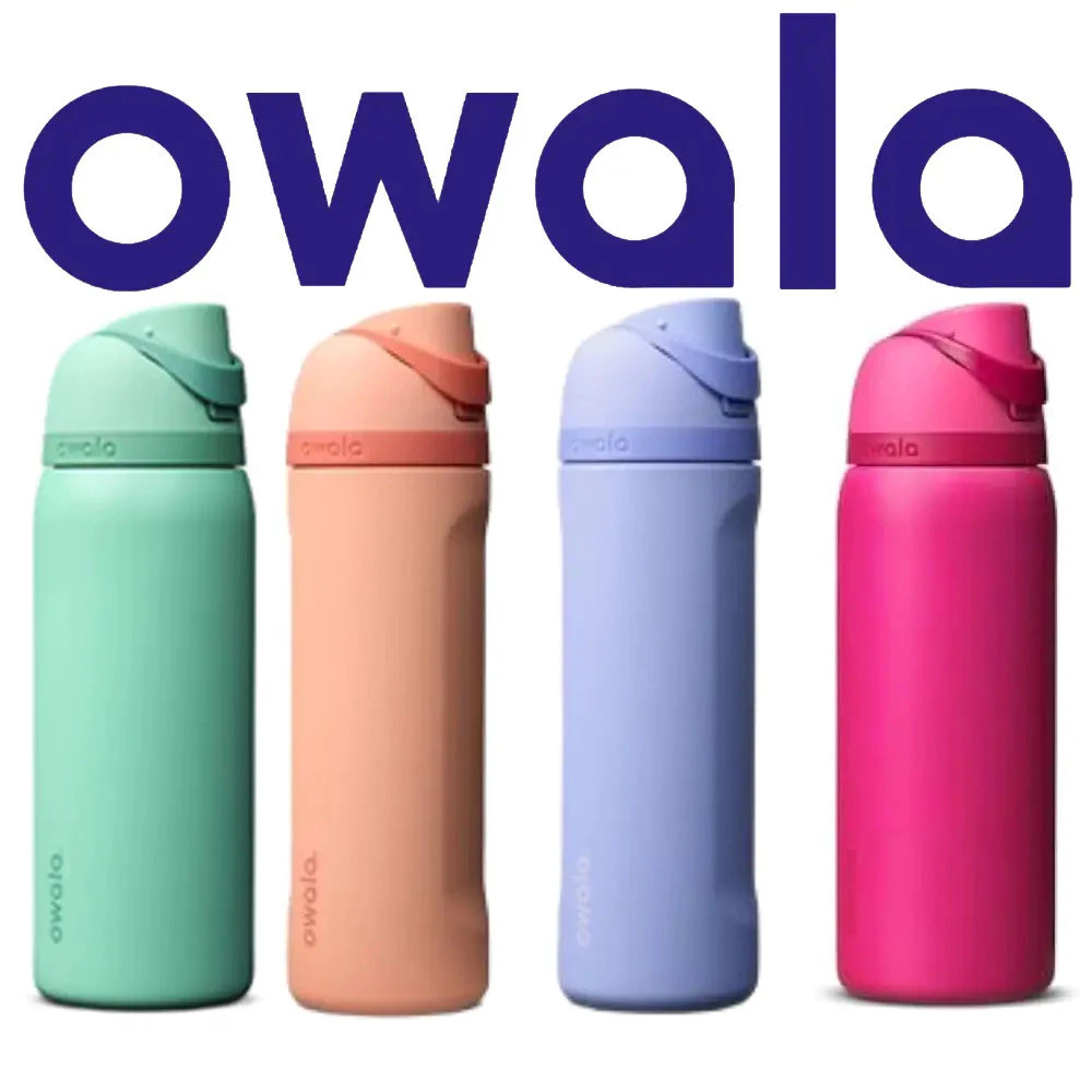 Owala FreeSip ขวดน้ําฉนวนสุญญากาศ 24 ออนซ์/32 ออนซ์ พร้อมหลอด – สแตนเลส 304 สามชั้น ป้องกันการรั่วซึม และปราศจาก BPA