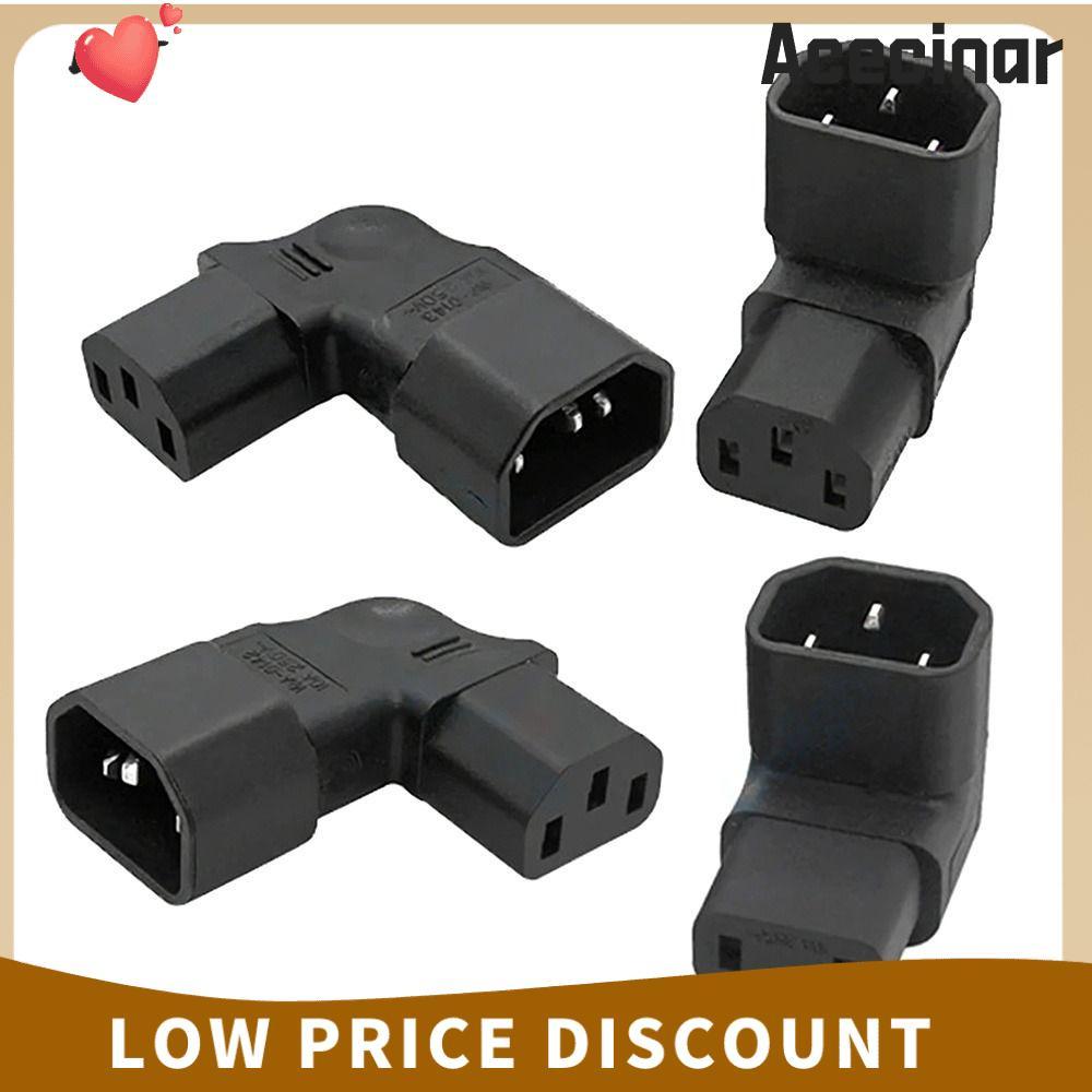 อะแดปเตอร์ ACACECINAR, ตัวแปลงปลั๊ก AC 90 องศาชายกับชาย, มืออาชีพ C14 ถึง C13 3Pin ปลั๊กไฟการเชื่อมต่อไฟฟ้า