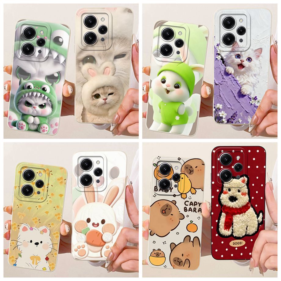 เคสสําหรับ Xiaomi Redmi 12 redmi12 ซิลิโคนอ่อนนุ่มฝาหลังกระต่ายน่ารักรูปแบบการ์ตูนปลอกกันกระแทก
