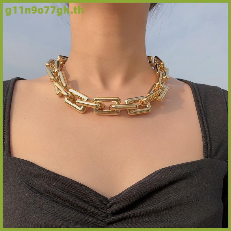 GNH Punk Hip Choker สร้อยคอโซ่หนาๆเครื่องประดับแฟชั่นเสน่ห์ th