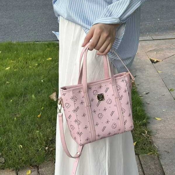 C Cute Pink Tote Women's 2025 New Sle Versatile Ral Print Oulder Crossbody Korean Sle Commuting PU