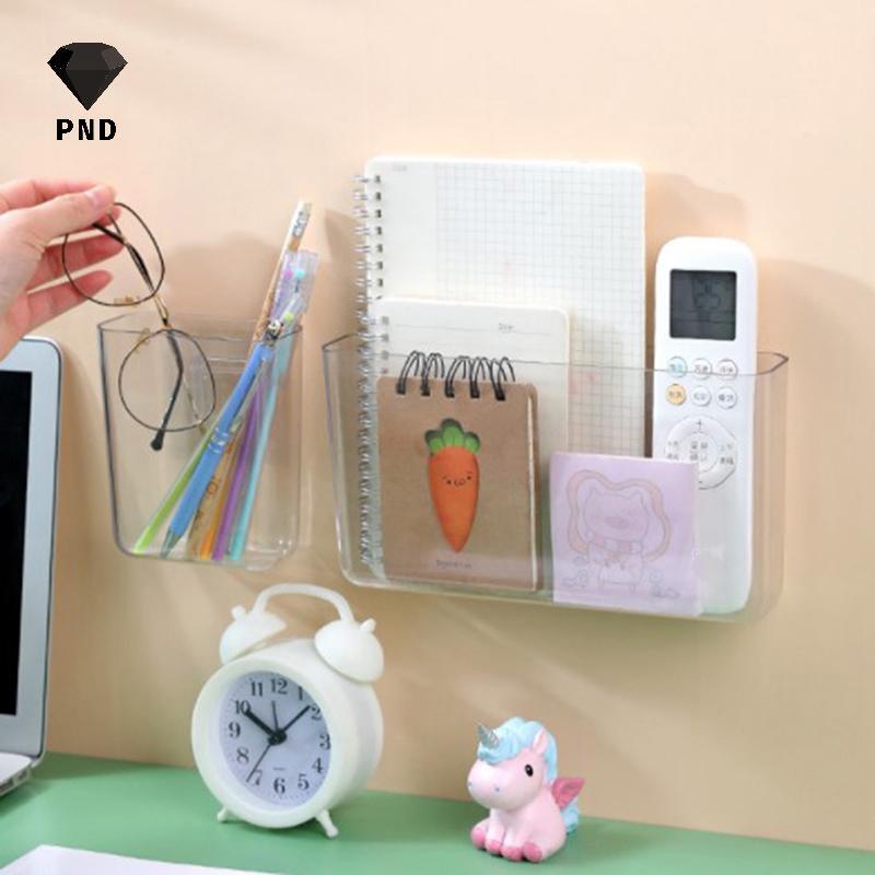 PND โปร่งใสกล่องเก็บติดผนังไม่มี Punch ข้างเตียง Ras Home Key เครื่องสําอางค์แขวนติดผนัง Organizer กล่องเก็บ raoog