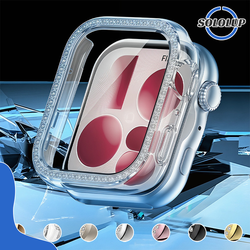 กรณีพีซีแก้วนิรภัย for Huawei Watch Fit 5/5 Pro เพชร Bling ป้องกันหน้าจอ Gores ปกกันชน