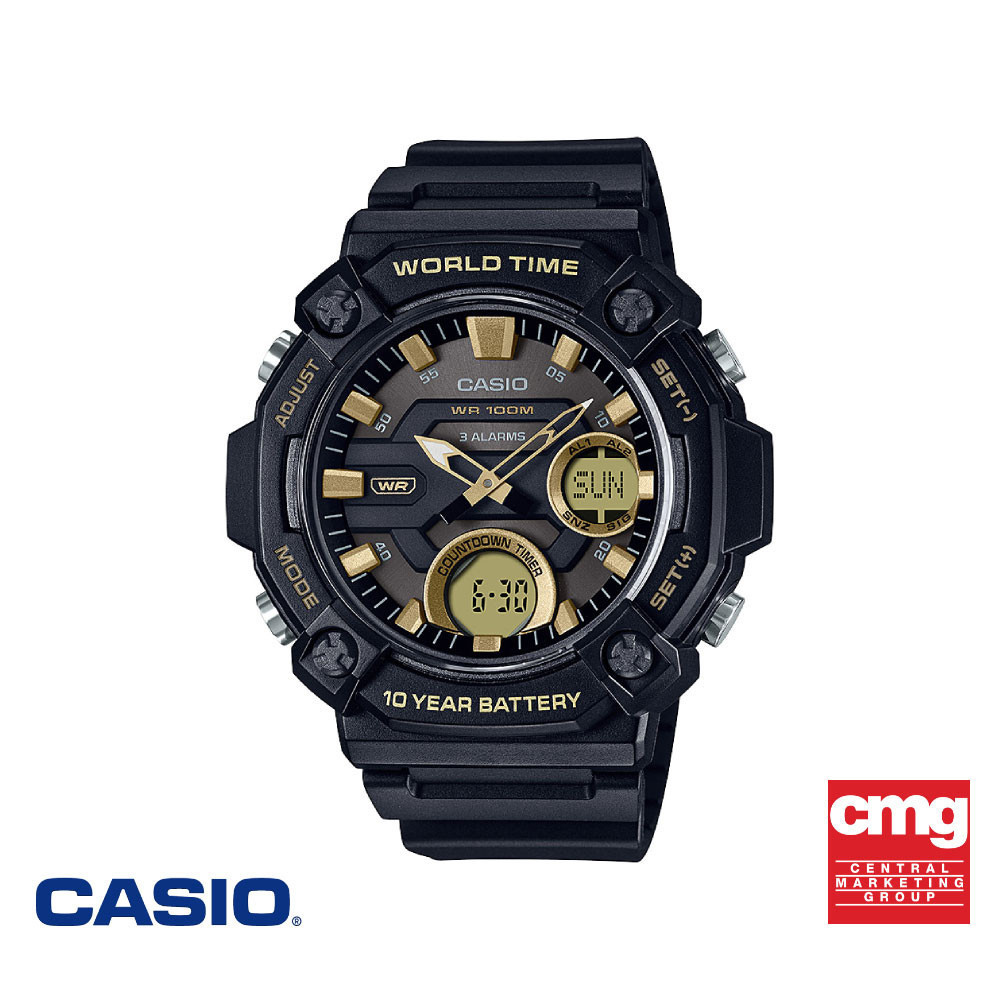 CASIO นาฬิกาข้อมือ CASIO รุ่น AEQ-120W-9AVDF วัสดุเรซิ่น สีดำ