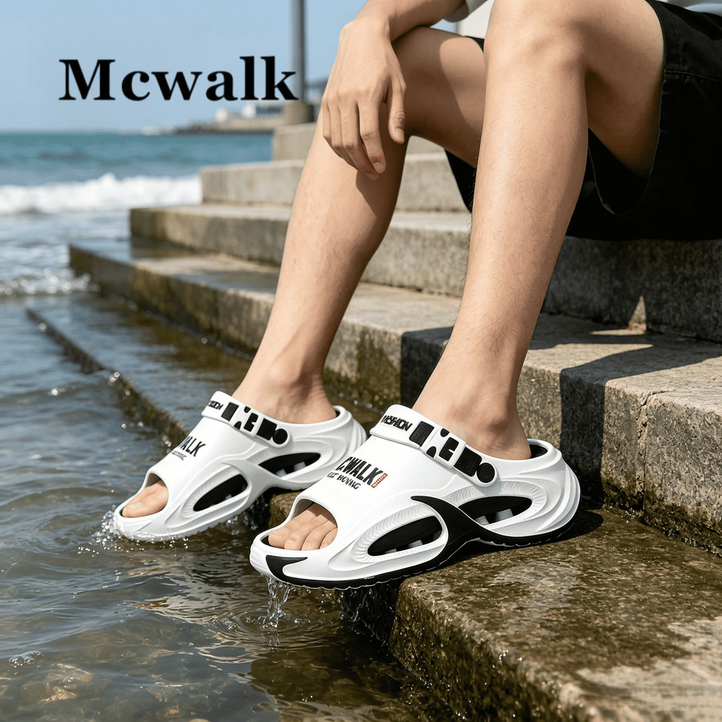 MCWALK รองเท้าแตะ EVA รองอุ้งเท้า กันแบคทีเรีย กันลื่น ยูนิเซ็กซ์ ใส่คอมมิวท์&ขับรถ สบายไม่เจ็บเท้า