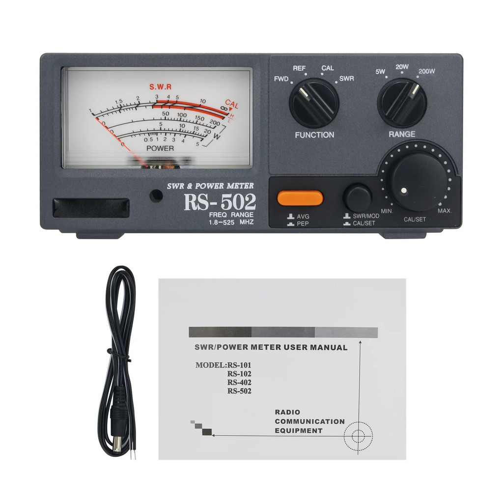 Standardized RS-502 SWR & Power Meter 1.8-525MHz HF VHF UHF SWR Power Meter สําหรับการสื่อสารวิทยุ