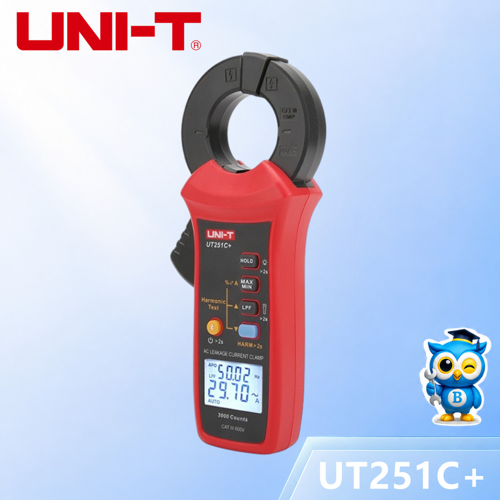 UNI-T UT251C+ AC การรั่วไหลปัจจุบัน Clamp 3mA-60A Harmonic Test Backlight LPF Function AC Leakage Cu