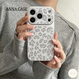 เคสไอโฟน15 ใช้ได้กับ iPhone 13 14 11 16 17 15 12 Pro Max XS X XR Max 14 16 15 Plus เคสโทรศัพท์พิมพ์ลายเสือดาวกลิตเตอร์