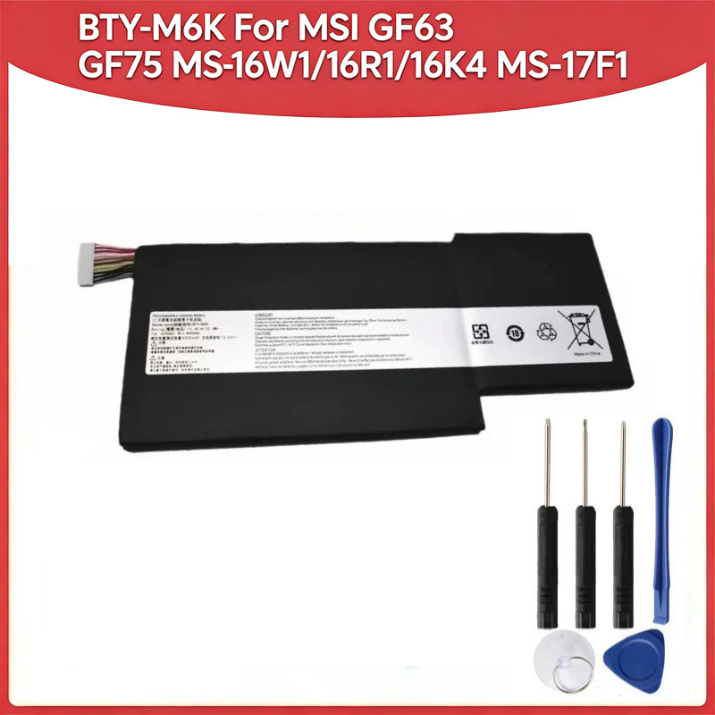 แบตเตอรี่แล็ปท็อป BTY-M6K MS-17B4 16R1 สำหรับ MSI GF63 8RC 8RD THIN 9RCX 10SCXR 9SCXR GF65 GF75,GS73