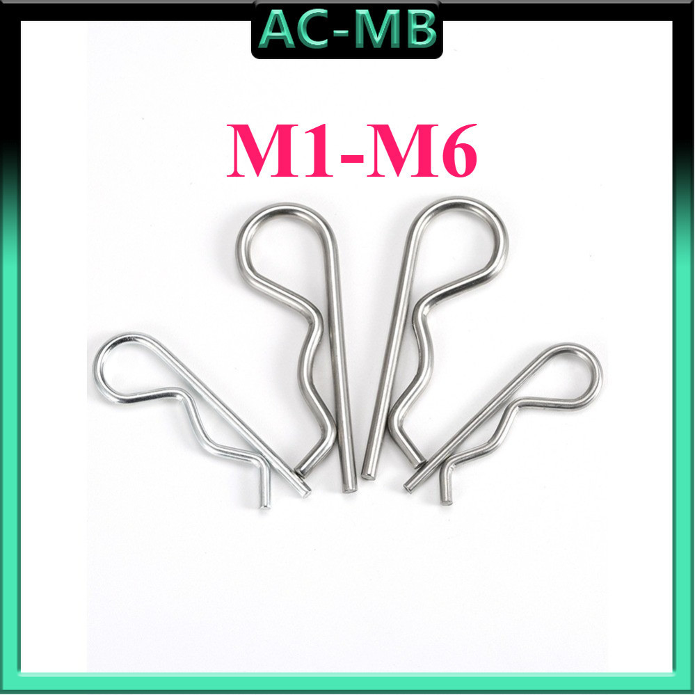 ปิ๊น ตัว R สแตนเลส 304 ปิ้น ตัวอาร์ / Hairpin Cotter Snap R Pin SUS304 M1/M1.2M1.5M1.8/M2/M2.5/M3/M3.5M4/M5/M6 AC-MB-1