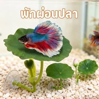 BHQ พิพิธภัณฑ์สัตว์น้ําใบประดิษฐ์ปลากัดส่วนที่เหลือเตียงตกแต่งตู้ปลาวางวางไข่ซ่อนน้ําเครื่องประดับพืช