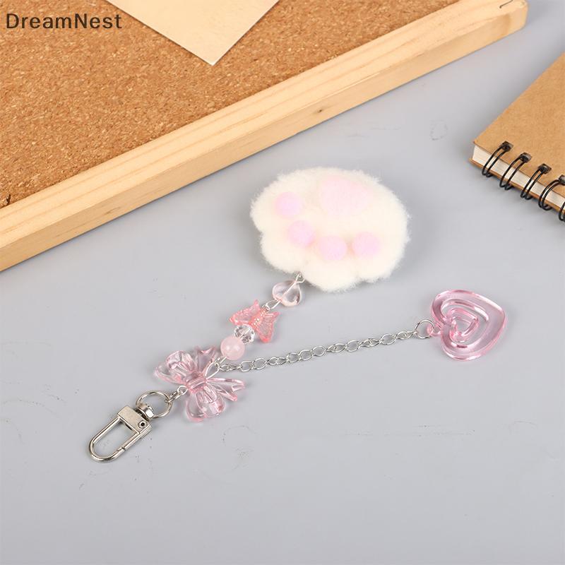 [DreamNest] Y2K น่ารักสีชมพูตุ๊กตาแมวกรงเล็บพวงกุญแจหัวใจรักพวงกุญแจหวาน Girly ผู้ถือกุญแจสําหรับสาวกระเป๋าจี้หูฟังกรณี Charm (th)