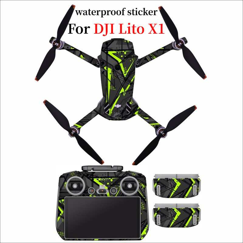 เหมาะสําหรับ DJI Lito X1 สติ๊กเกอร์ป้องกันรอยขีดข่วนแบบเต็มตัว, สติ๊กเกอร์ควบคุมระยะไกล RC 2, ฟิล์ม PVC
