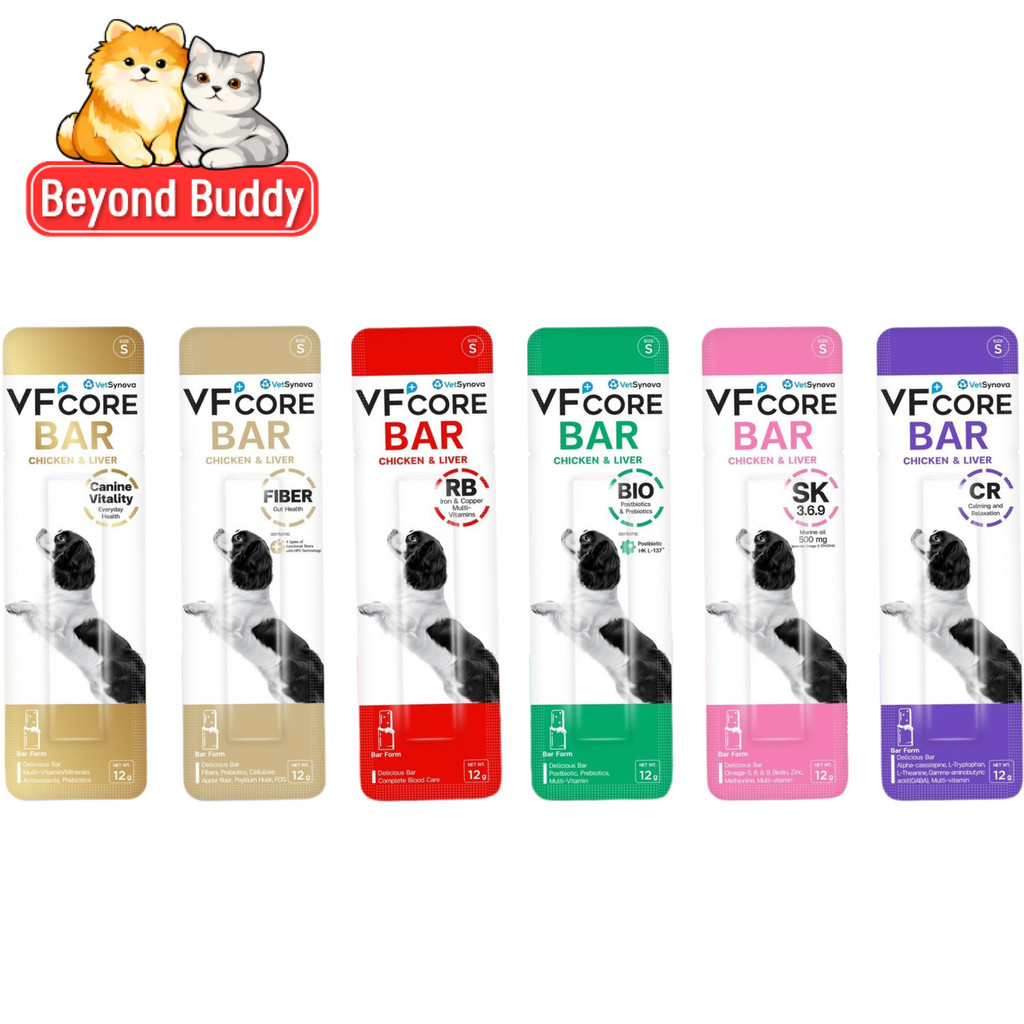 VFcore BAR วีเอฟคอร์ บาร์ วิตามินบาร์สุนัข ขนมสุนัข สำหรับสุนัขพันธุ์เล็ก ขนมหมา ขนาด 12g