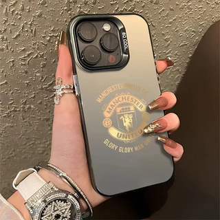เคสโทรศัพท์กันกระแทก เหมาะสําหรับ iPhone 15 16 ProMax Matte Matte กรอบ 11 17 Pro Max XS 12 ProMax 14 13 Pro Max 8plus 7plus Retro อินเทรนด์ฟุตบอลปกอ่อน