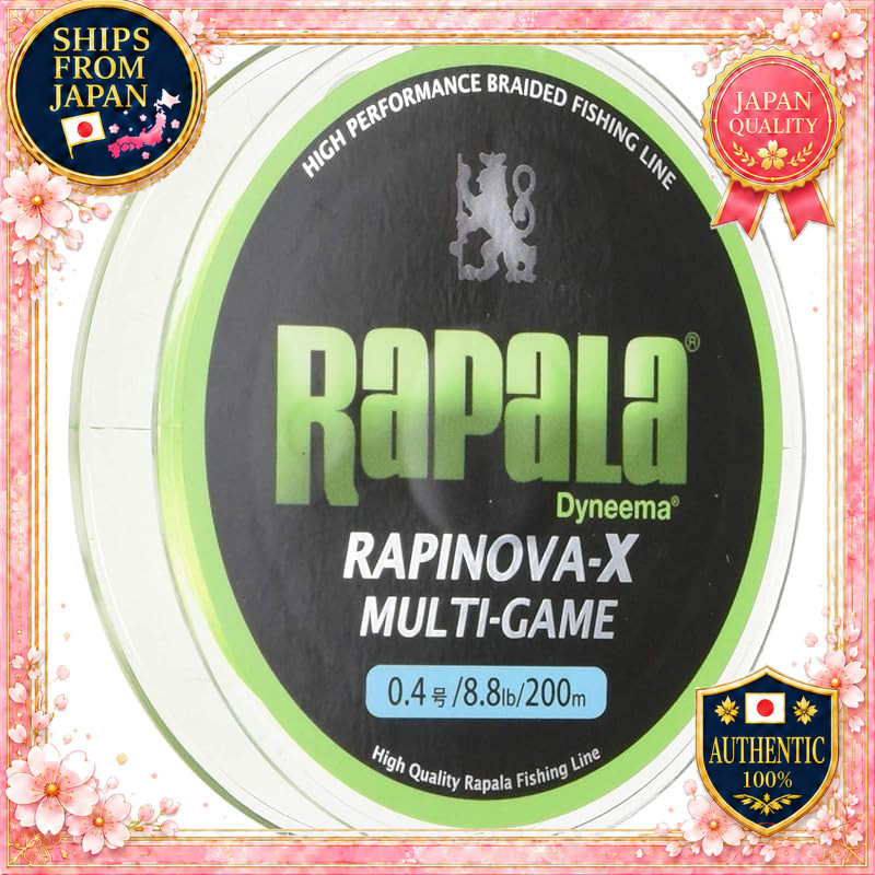 Rapala PE Line RapiNova X Multi Game 200m 0.8 17.8lb 4 Braided Lime Green