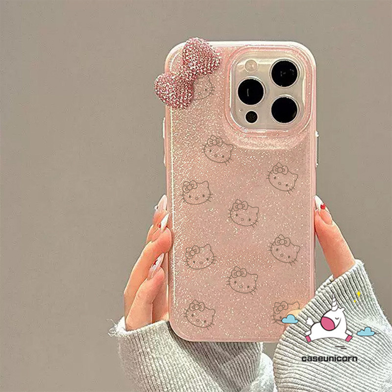สำหรับ OPPO Reno 15F 14F 15 13 8T 5F 11 7z 5 13F 12F 5F 5z 6z 8z 14 11F Pro 10 12 4Fเคสคิตตี้วิบวับน่ารัก เคสซิลิโคนนิ่ม