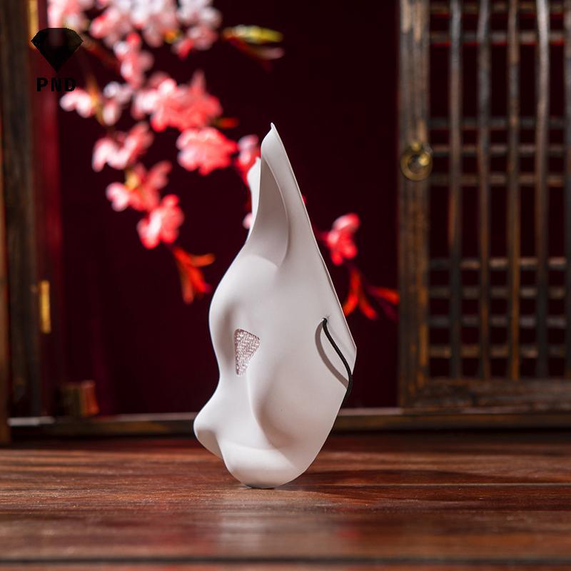 PND 1 PC ตาข่ายเส้นด้ายตาแมวหน้าหน้ากากสีขาว Matte Fox DIY nk หน้ากาก PVC ปาร์ตี้ฮาโลวีน Masquerade 