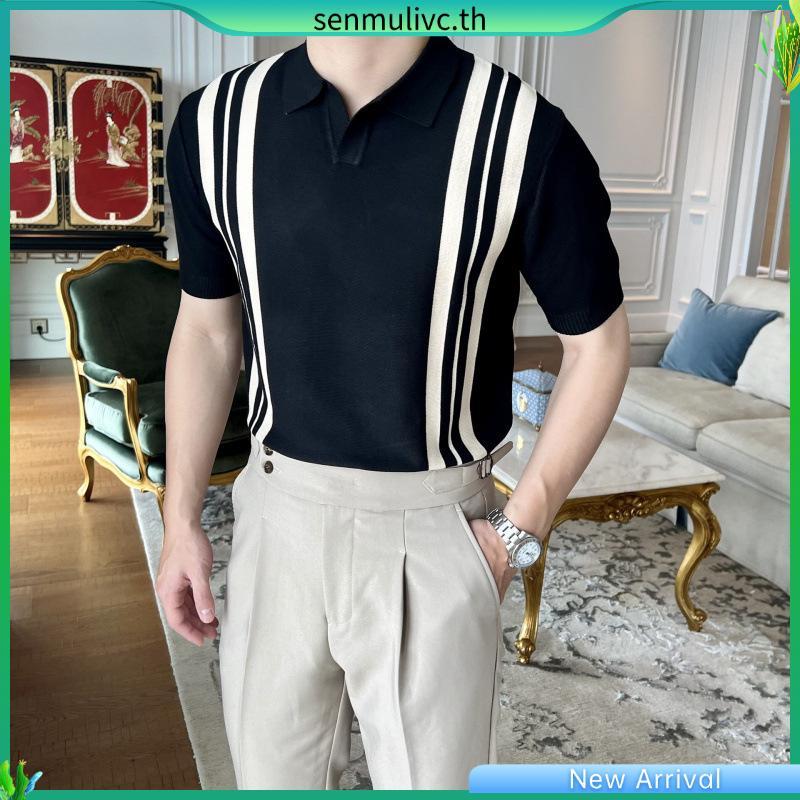 EAGLADE เสื้อยืดโปโลผู้ชายคอปกสําหรับ Man B230 สีดํา K11