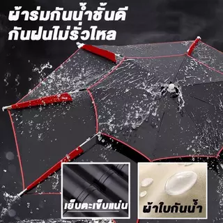 ร่มตกปลา 2.6เม ร่มตกปลาชิงหลิว ยางสีดำหนาสองชั้น ขนาดใหญ่ อลูมิเนียม+PPC กันแสง UV กันแดดกันฝน
