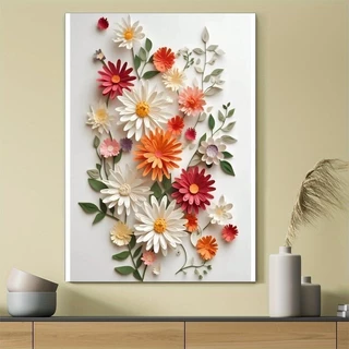 ของตกแต่งผนังดอกไม้ 8D สวยงามสมจริง ขนาด 40x60 สำหรับตกแต่งห้องให้สวยงาม