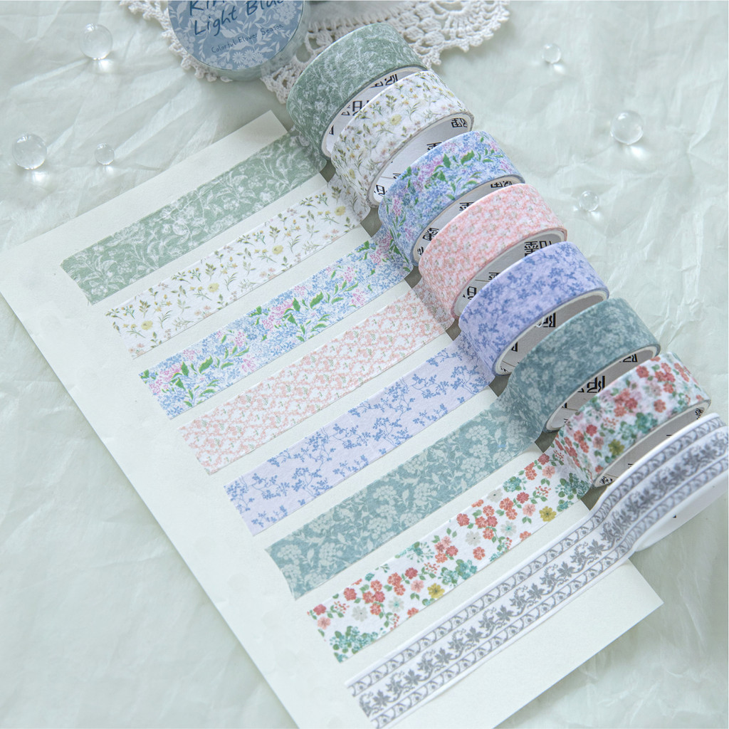 QOUZMO 1PCS Vintage Floral Oil พิมพ์ Washi เทปความงามพฤกษศาสตร์สมุดภาพ Collage เทป Junk Journal Planner DIY Decor Vintage Bloom Journal Series